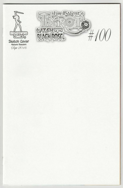 Tarot Witch Of The Black Rose #100 Blank Sketch Cvr  (Broadsword, 2016) NM