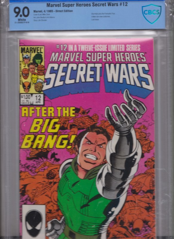 Marvel Super Heroes Secret Wars #12  CBCS 9.0 WHITE (1985) NEW SLAB