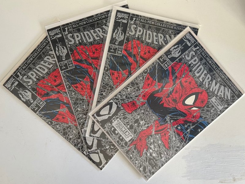 Spider-Man #1 Direct - Silver Edition (1990) LOT of 4