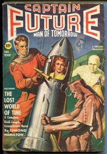PULP:  CAPTAIN FUTURE FALL 1941-THRILLING-PULP-RAY GUN COVER-EDMOND HAMILTON-vg