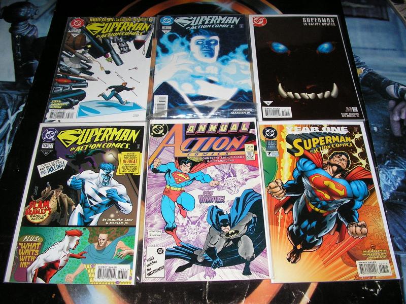 SUPERMAN IN ACTION COMICS (DC Comics), 1984-1998, 45 diff, 0, 553-743, Ann 1, 7