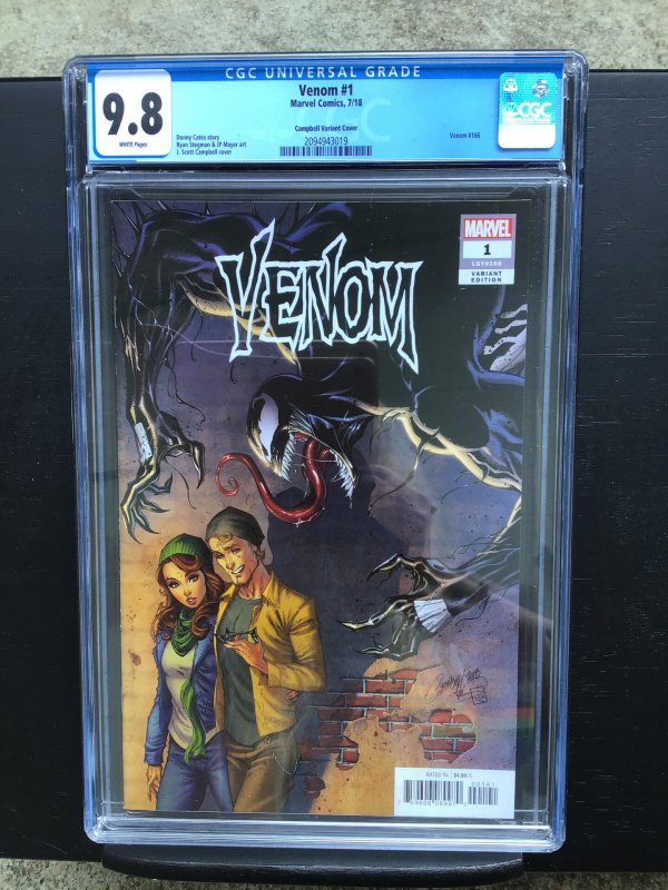 Venom 1 Cgc 9.8 Marvel 2018 J. Scott Campbell Vaiant