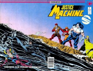 Justice Machine #5 Comico Comics Newsstand 05/87 (VF- 7.5/Stock Photo)