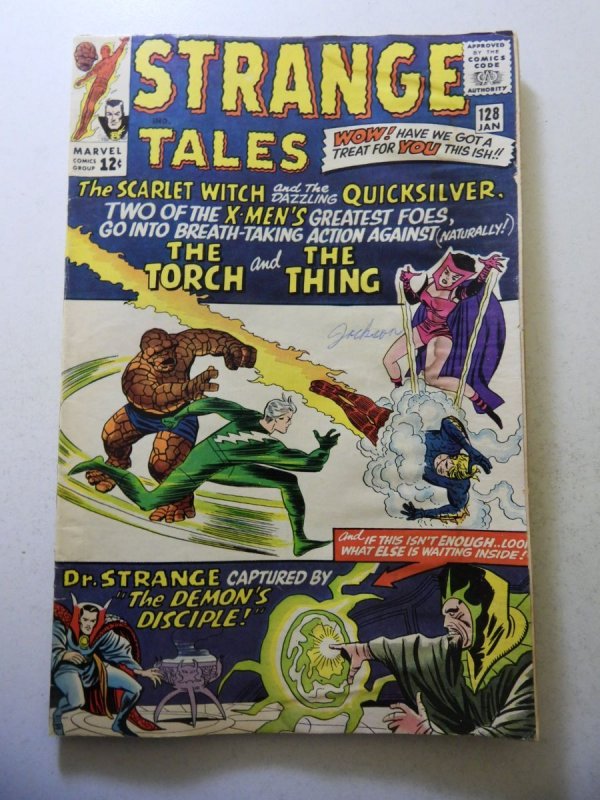 Strange Tales #128 (1965) GD/VG Condition moisture damage, ink fc