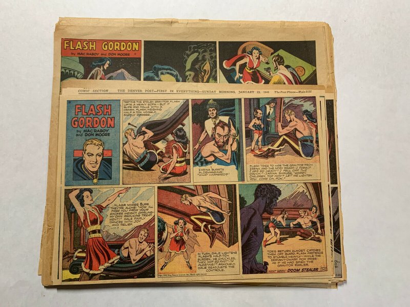 Flash Gordon Complete Year 1947 Tabloid Size Color Newspaper Sundays