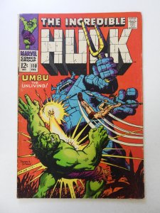 The Incredible Hulk #110 (1968) VG condition