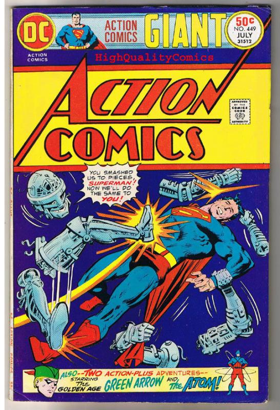 ACTION COMICS #449, FN+, Superman, Giant Size,1938, more SM in store