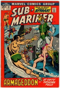 SUB-MARINER #51 Mighty MARVEL Bronze Age!