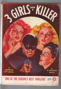 PULP:  3 Girls and A Killer 1943-Red Circle-Peter Driben hooded menace cover-...