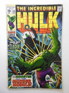 The Incredible Hulk #123 (1970) VG Condition! Centerfold detached bottom staple