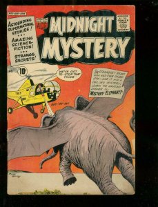 MIDNIGHT MYSTERY #3 1961-MYSTERY ELEPHANT-HORROR-SCI FI G-