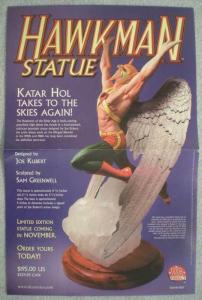 HAWKMAN STATUE Promo poster, 11x17, 2001, Unused, more Promos in store