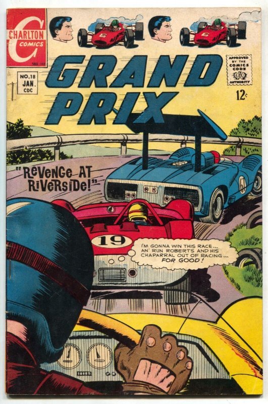 Grand Prix #18 1968-Charlton comics- Revenge at Riverside FN-