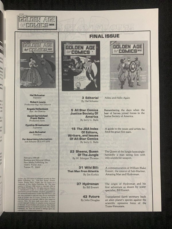 1984 THE GOLDEN AGE OF COMICS Magazine #8 FVF 7.0 Wonder Woman / JSA