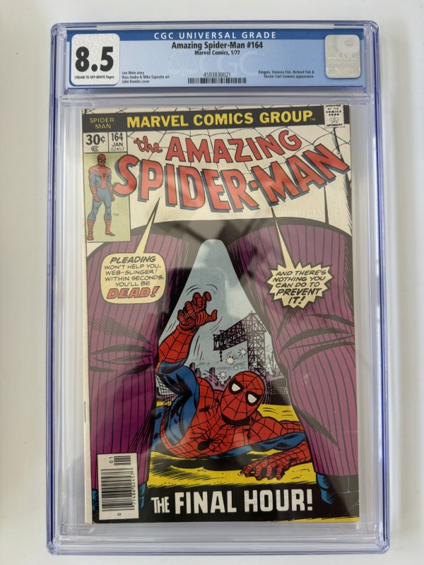 Amazing Spider-Man #164 CGC 8.5  John Romita Jr. - Kingpin Cover!  (1977)