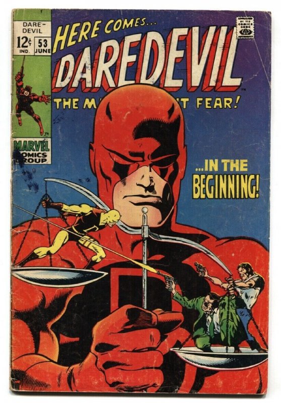 DAREDEVIL #53 1969 MARVEL COMICS-ORIGIN RETOLD comic book 