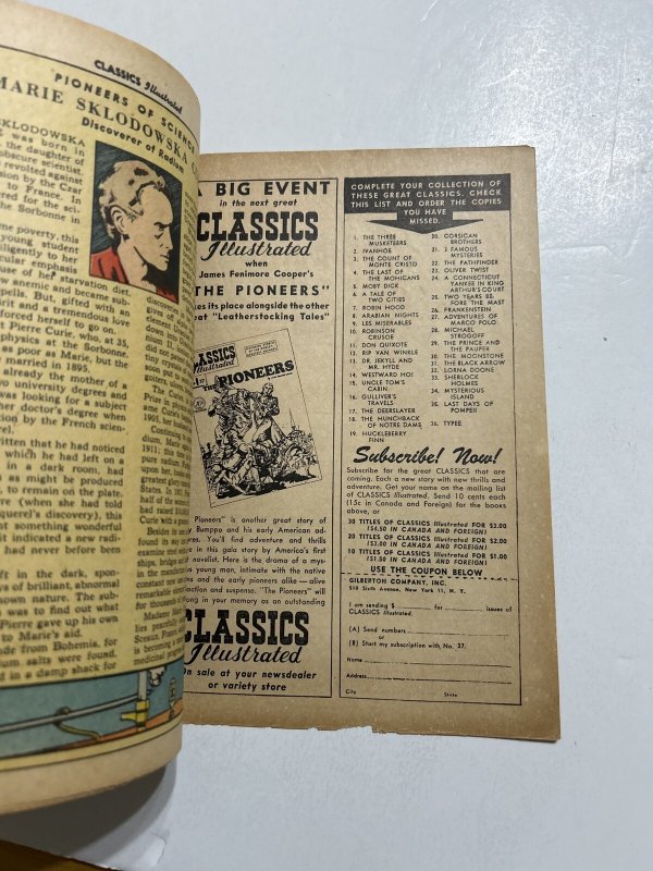 Classics Illustrated #36 Typee HRN 36 G/VG 3.0 First Edition