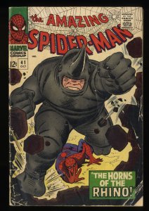 Amazing Spider-Man #41 GD+ 2.5 1st Appearance Rhino!