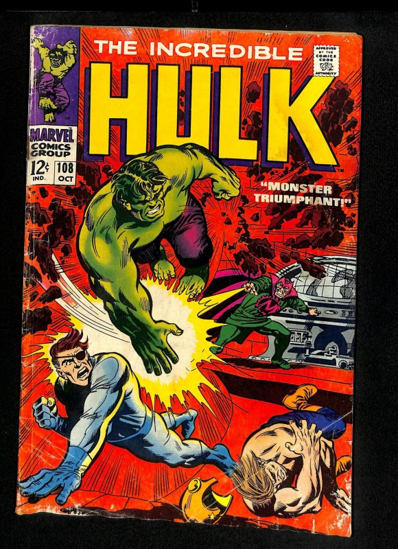 Incredible Hulk (1962) #108 Mandarin!  Nick Fury!