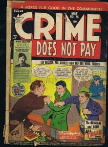 Crime Does Not Pay #75 ORIGINAL Vintage 1949 Gleason Golden Age