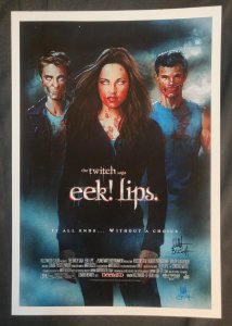 The Twitch Saga: EEK! LIPS - 13 x 19 Parody Movie Poster by SIGNED Matt Busch.