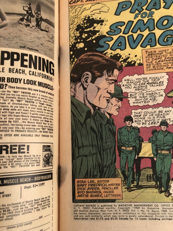 Captain Savage #12,VG, 6 pages of art by Wood