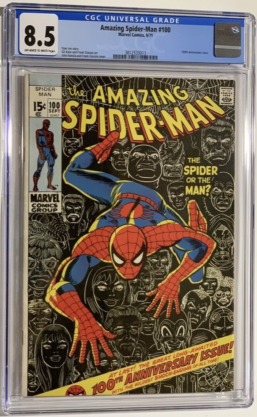 The Amazing Spider Man 100 1971 Cgc Graded 85 100th Anniversary Issue Comic Books Bronze