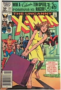 UNCANNY X-MEN#151 VF/NM 1982 NEWSTAND EDITION MARVEL  BRONZE AGE COMICS 