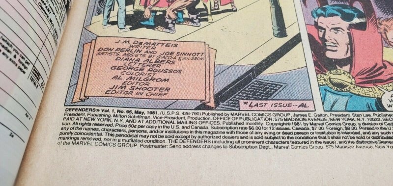 DEFENDERS #95    1981    MARVEL    NEWSSTAND    VF/NM