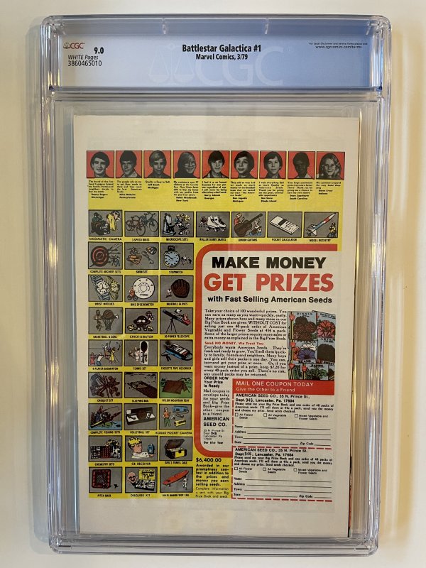 BATTLESTAR GALACTICA #1 CGC 9.0 - Newsstand -  Marvel (1979) KEY TV Adaptation