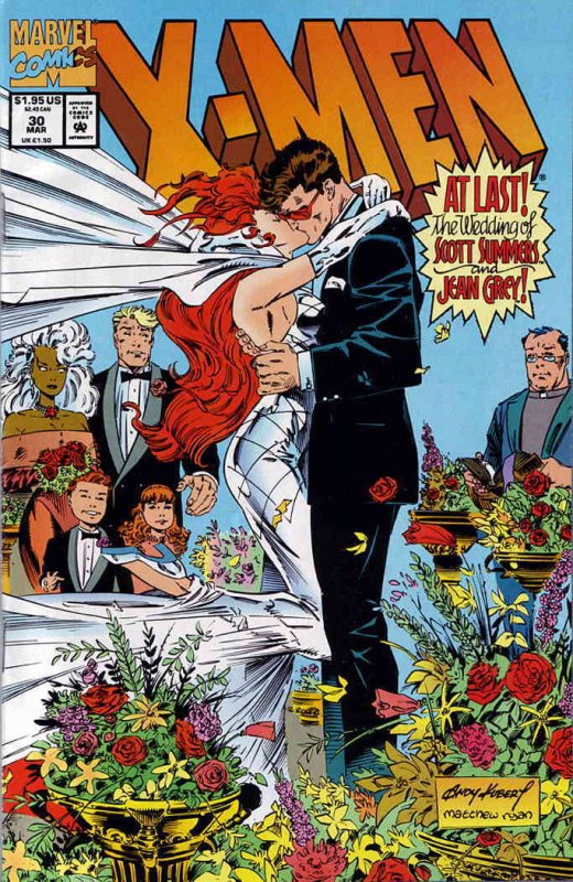 X-Men (2nd Series) #30 VF ; Marvel | with card Wedding Cover