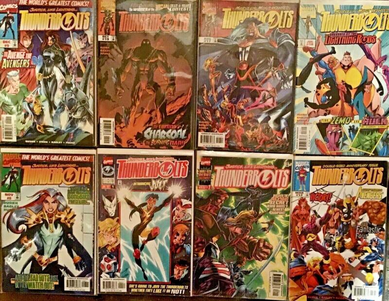 THUNDERBOLTS 1997 (MARVEL) #1,4,8,9,12,16,17,19 NM CONDITION 8 BOOK LOT 