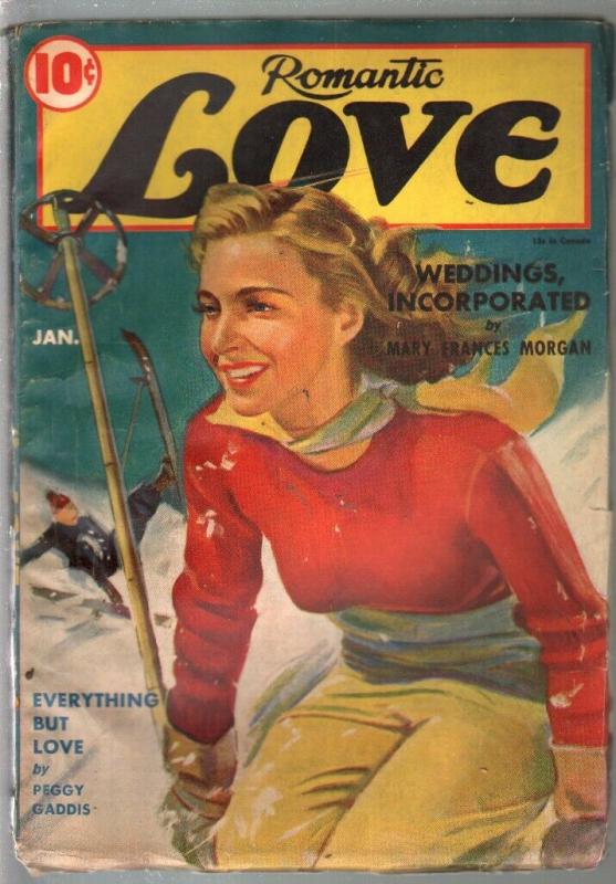 Romantic Love 11941 Pin Up Girl Portrait Cover Spicy Pulp Thrills Pre Wwii Vg Comic 9352