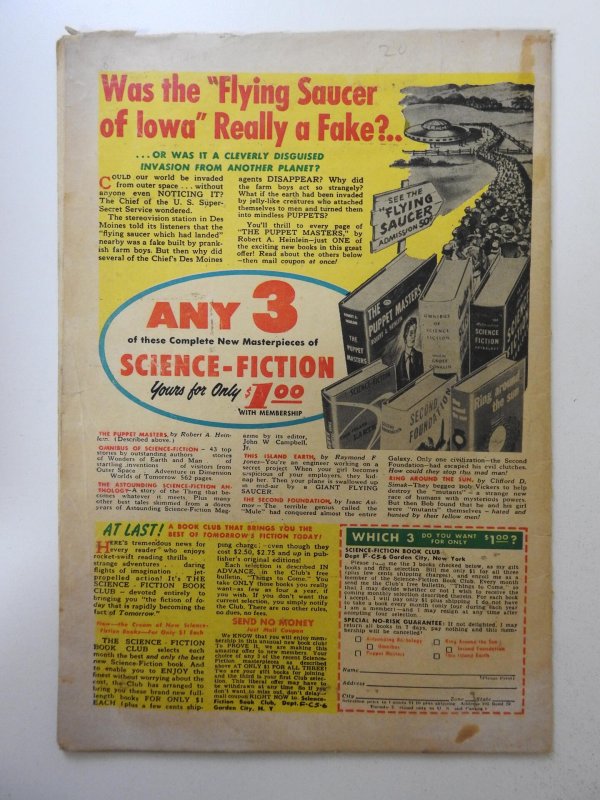 The Lone Rider #20 (1954) VG- Condition! Moisture stain, 1 in spine split