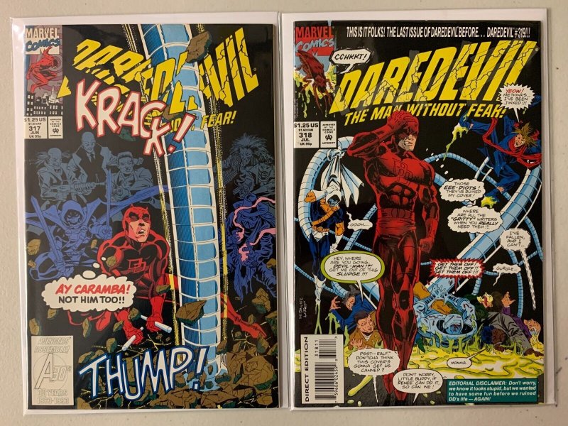 Daredevil 1st series comics lot #185-318 34 diff avg 6.0 (1982-93)