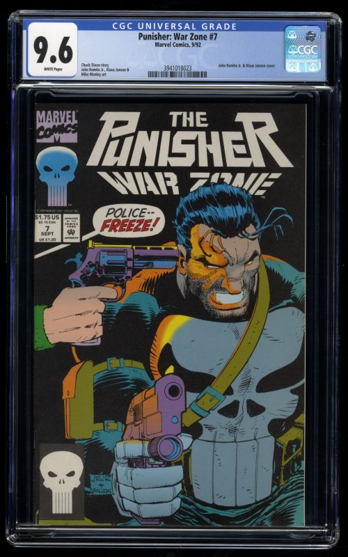 Punisher: War Zone #7 CGC NM+ 9.6 White Pages John Romita Jr. Cover and Art!