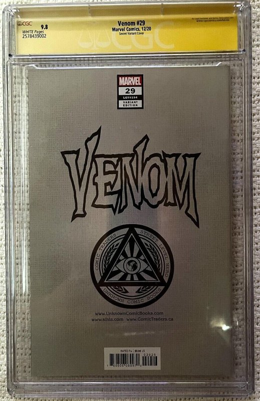 ?~MARVEL~VENOM #29~?~TYLER KIRKHAM~SECRET VARIANT~SIGNED~?~CGCSS 9.8~?