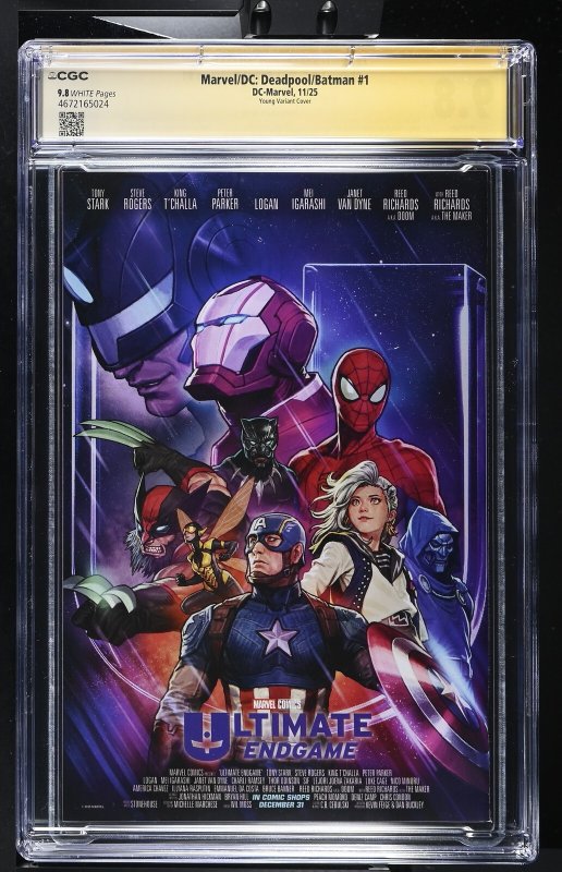 DEADPOOL BATMAN #1 VARIANT CAPULLO/WELLS 2X SIGNED CGC SS 9.8 NM