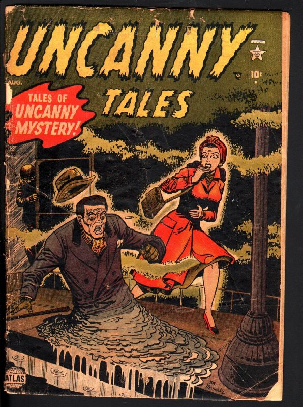 UNCANNY TALES #2-1952-JOE MANEELY-COVER-STAN LEE-GHOSTS-FREAKS-MELTING MAN 