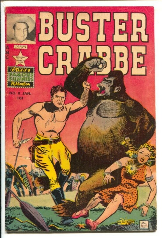 Buster Crabbe Comics #8 1953- Gorilla attack cover-Mike Ray-Jack Berrill-Bust...