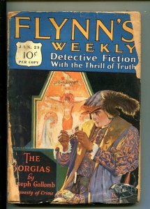 FLYNN'S WEEKLY DETECTIVE FICTION-JAN 29 1927-PULP-CRIME-MYSTERY-BORGIAS-fr