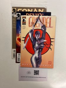 3 Dark Horse Comics Grendel # 1 + The Devil’s Footprint # 1 + Conan # 0 83 JS35