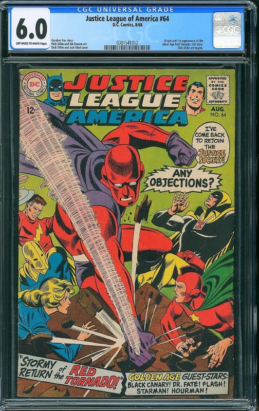 Justice League of America #64 (DC, 1968) - Key 1st Red Tornado