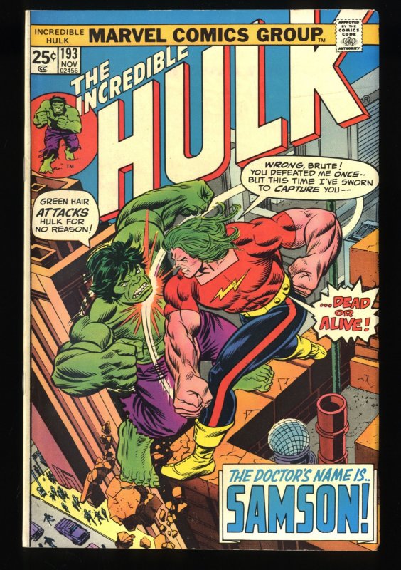 Incredible Hulk #193 FN+ 6.5 Doc Samson!