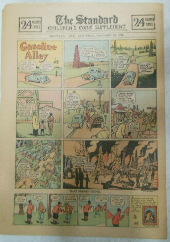 (53) Gasoline Alley Sunday Pages by Frank King from 1932 Size: 11 x 15 inches