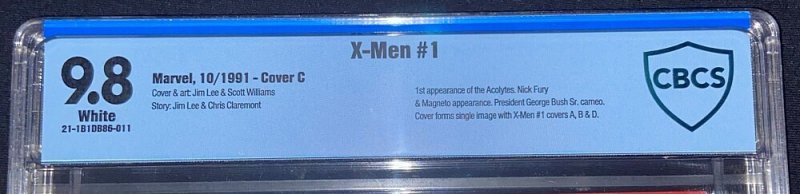 X-Men #1 (CBCS 9.8 NM-MT)  Cover C (1st Omega Red Cameo)  1991