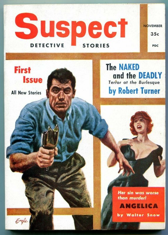 Suspect Detective Stories #1 November 1955- Robert Turner- Walter Snow VF