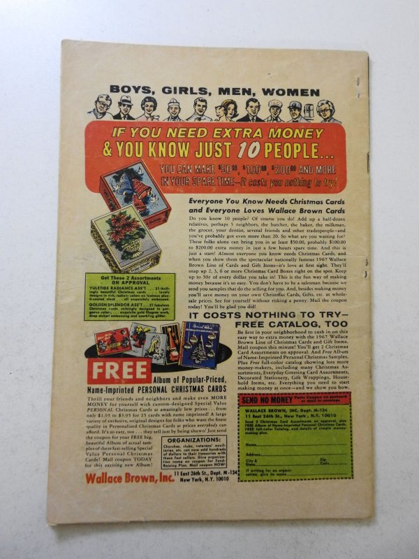 Fantastic Four #67 (1967) GD+ Condition 2 extra staples added, moisture stains