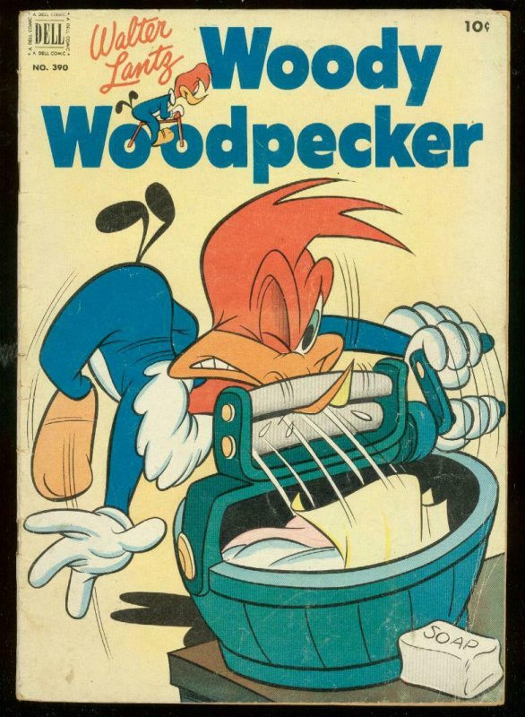 WOODY WOODPECKER FOUR COLOR #390 1952-BRUTAL COVER G/VG