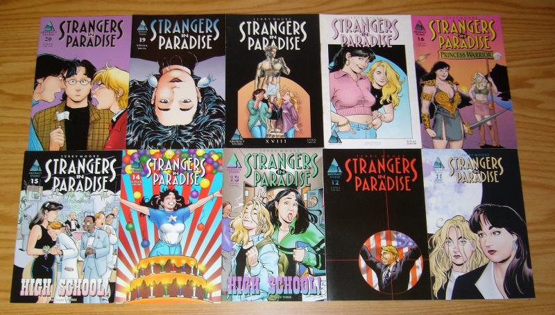 Strangers in Paradise #1-90 VF/NM complete series + sourcebook + lyrics & poems